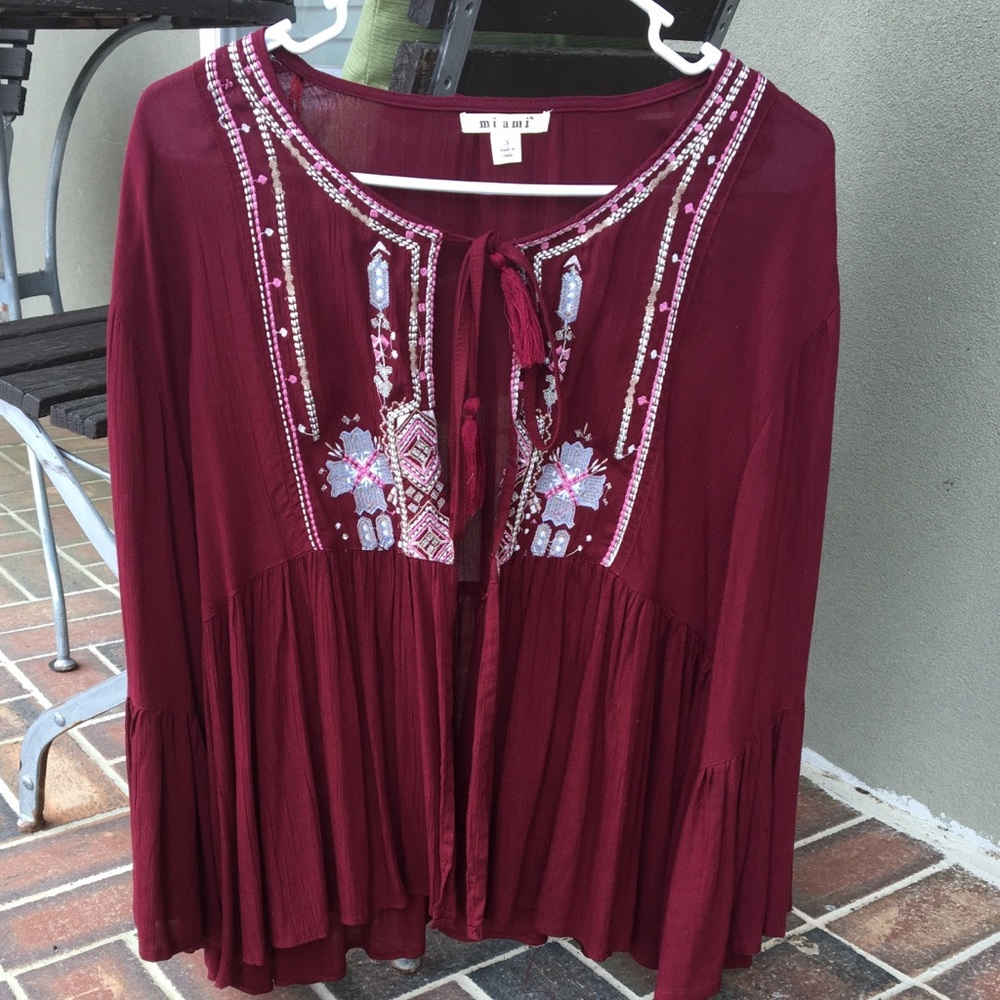 Flowy embroidered shawl
